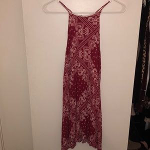 Bandana Style Red Mini Dress